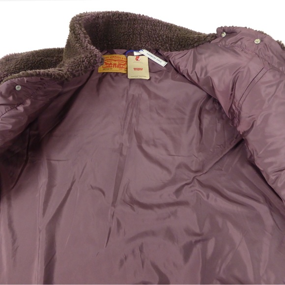 Levi’s Faux Sherpa Relaxed Fit Vintage Trucker Work Jacket NWT Plaid Dyed - Picture 2 of 12